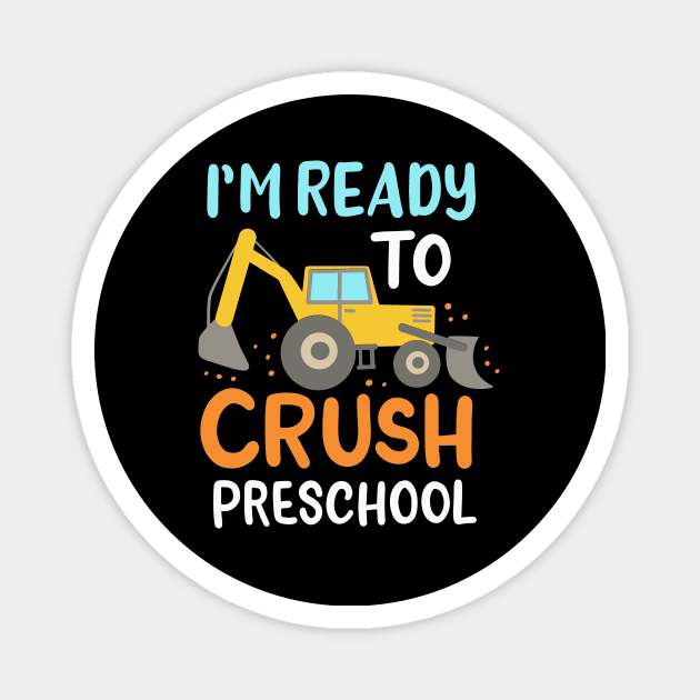 Pre-K Beginner Preschool Teacher Excavator Fan Magnet by dilger